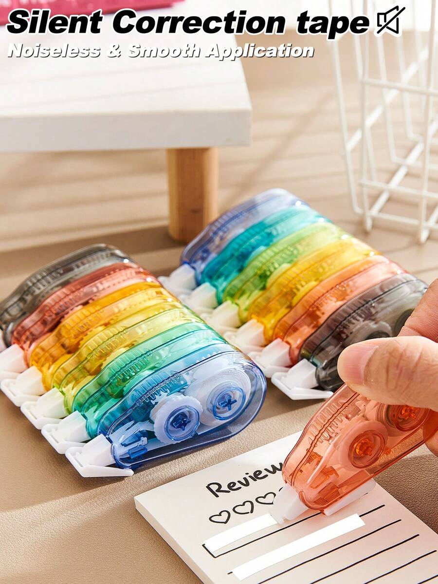 Băng xóa im lặng, dán mượt mà và không gây tiếng ồn, không còn tình trạng rách hay kẹt, băng xóa khô nhanh dành cho trường học, văn phòng và gia đình. - Bộ - Xem 1