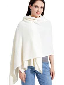 Soft Cashmere Blend Wrap Scarf For Travel, Extra Large 87"X28" - 白色 - 查看 1