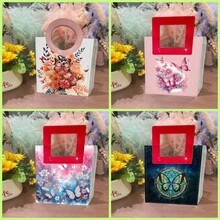 1个钻石画艺术礼品袋，蝴蝶主题图案，特殊设计手提袋，PVC材质水钻工艺 - 多功能手提袋 - 收纳袋 - 方便携带 - 查看 13