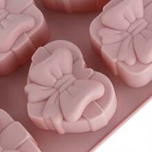 6-Cavity Silicone Cake Mold, Non-Stick Baking Tray, Suitable For Mousse, Chocolate, Candy, Desserts And Various Occasions Such As Christmas, Thanksgiving, Valentine's Day, Father's Day And Mother's Day - Pink - View 9
