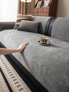 1 chiếc vỏ đệm sofa nhung mềm mại, thoải mái dùng được cả bốn mùa, kiểu dáng hiện đại tối giản, chống trượt, chống bụi và có thể giặt được, màu xám đậm tươi mát và mềm mại, không phai màu và không bị rụng lông, thân thiện với thú cưng, có thể điều chỉnh cho sofa góc, phù hợp cho phòng ngủ, văn phòng, phòng khách, sofa chữ L và sofa 1/2/3/4 chỗ ngồi. - Màu xám đen - Xem 6