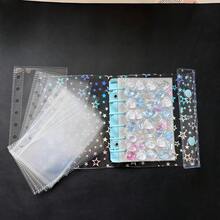 1pc A6/A7 Starry Shiny Loose Leaf Binder, Sticker Book, FEINIBOOK Double Ring Soft PU Cover Loose Leaf Binder, PP Material, Transparent Inner Pages Refill, Kpop Card Storage, DIY Sticker Book, Notebook, Scrapbook, Plastic Material - A - View 7