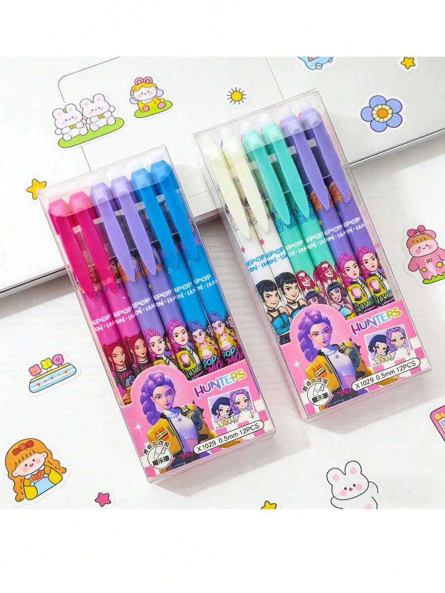 K-POP Witch Hunting Crew 0.5mm Smooth Gel Pen Set, Suitable For School, Office And Fans Collection Stationery - Multicolor - View 1