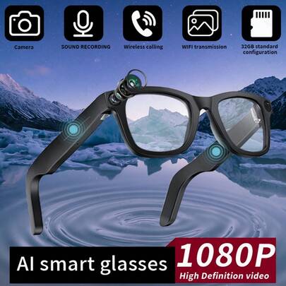  LIGE New Smart Glasses Featuring AI Voice Assistant / Photo Capture / Video Recording / Audio Recording / Music Control / Call Handling / Notification Alarms / Status Indicator Lights / AI Translation / Smart Object Recognition / Touch Controls / Music Playback Stylish Multi-Function Smart Glasses
