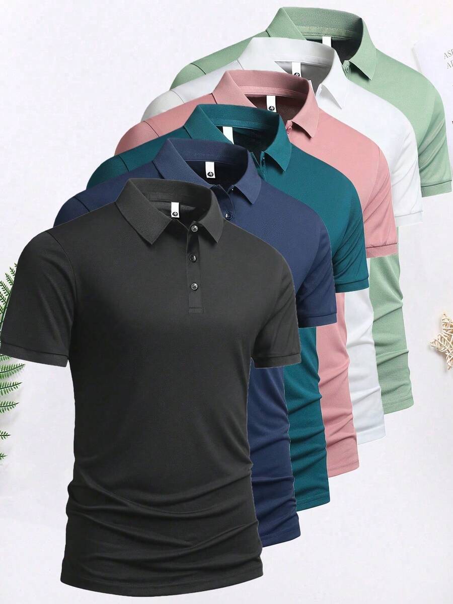 1 chiếc áo polo nam công sở thanh lịch mới năm 2026, phù hợp cho trang phục công sở | Kiểu dáng boyfriend - màu đen - Xem 1
