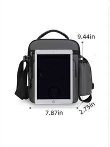 Men's Fashion Casual Personalized Water Bottle Handbag, Large Capacity Multi-Layer Briefcase, Crossbody Shoulder Bag - Establishment - View 5