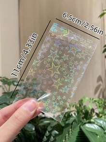 50/100 chiếc Túi đựng trang sức bằng laser trong suốt - Túi OPP đựng nhẫn, hoa tai, vòng tay và vòng cổ với màu cầu vồng sáng bóng, trưng bày và bảo quản dần dần cho ngày lễ tình nhân - Trong sáng - Xem 7