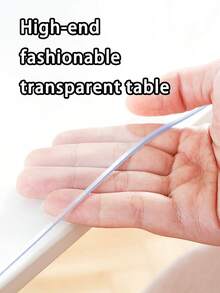 高级奢华透明桌布，100% PVC材质，1.0毫米厚 - 耐刮擦、耐热、易于清洁，适用于家庭、酒店餐厅和咖啡桌，简约时尚的桌布可保护您的家具。 - 白色 - 查看 7