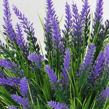 12件/套 6件/套 1件圣诞人造花，1件含7根花茎和7朵薰衣草花，仿真户外花园装饰，春季浪漫乡村风花卉，紫色、粉色、白色、红色、橙色、日落红塑料薰衣草，适用于家居、户外种植、窗台、庭院、花园装饰 - 紫綠 - 查看 5
