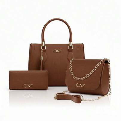 Kit Bolsas Feminina De Ombro Transversal Tira Colo E Carteira