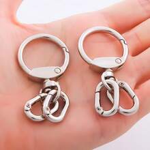 2 Keychains With Lobster Clasps, Dog Clasps, Open Snap Hooks, ID Card Hooks, Spring Clasps, Hook Clasps, And Backpack Clasps - Silver - View 3