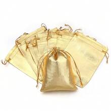 5/10 chiếc túi dây rút màu vàng, túi đựng trang sức, túi quà tặng, túi bảo quản trang sức, túi đựng đồ ăn nhẹ nhỏ dùng làm quà tặng trong tiệc cưới, tiệc lễ hội. - vàng - Xem 6