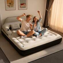 Heavy Duty Thick Inflatable Mattress - Dual Use As Mattress And Sofa, Suitable For Guests, Camping, Indoor & Outdoor - Portable Inflatable Bed, Full Body Support, Quick Installation, High Load-Bearing - Multicolor - View 4
