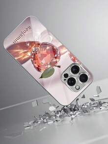 1件 DIY 定製姓名，奢華紅色水晶蘋果燈漸層圖案電鍍銀框高清晰玻璃手機殼，適用於 Apple Duo/18ProMax/17ProMax/17Air/16ProMax/16e/15Plus/14Pro/13ProMax/12/11/XsMax/8/7/6Plus & S26Ultra/25Plus/24/23/22 & A36/A35/A33/A31/A26/A15/A13/Note20/10Pro & 17ProMax/15/14/13 & Note14Pro/13Pro/11TPro 及其他系列機型 - 彩色 - 查看 3