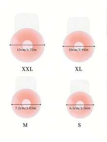 2片/10片装无缝隐形硅胶乳贴，可重复使用无背带无肩带胸贴，适用于上衣、连衣裙、派对和婚礼 - 藕粉色 - 查看 10