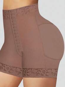 1 pièce Short gaine amincissant taille haute pour femmes, sous-vêtements sculptants contrôle du ventre et levage des fesses, convient pour diverses occasions ou activités sportives - Acajou - Voir 3