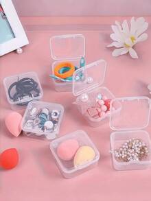 Caja de almacenamiento de joyas mini, caja de plástico transparente adecuada para pulseras de perlas y accesorios pequeños - transparente - Ver 7