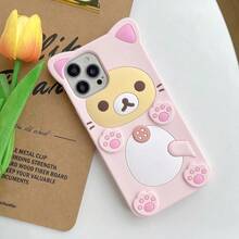 Cute Silicone Rilakkuma Bear Case Soft Silicone Cover For 15 14 13 12 Mini 11 Pro SE X XS Max XR 6 6S 7 8 Plus 3.14 Easter Gift - Pink - View 11