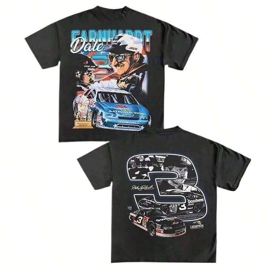 Dale Earnhardts NASCARs Tee » Racing » Vintage Heavyweight-Shirt - Legends Heavyweight Tees High Qua EQPI - Black - View 1