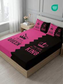 1 pièce Drap-housse, Literie, Drap de lit. Drap-housse, Protège-matelas, Housse de matelas douce et confortable pour la peau, Décoration d'intérieur, Disponible dans divers motifs et tailles, Sans taie d'oreiller, Convient pour un lit double, un lit une place, un grand lit, un lit queen. Cadeau de literie, Textile d'intérieur douillet, Lavable en machine, Rideaux, Housse de canapé, Drap de lit, Lit queen, Literie grande taille, Drap de lit, Couvre-lit, Oeko-Tex - Multicolore - Voir 5