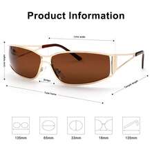 Nouvelles lunettes de mode Y2K ajourées, lunettes rétro personnalisées, de protection, accessoire élégant pour la plage pour femmes, convenant à toutes les saisons, parfait pour les vacances à la plage, les voyages extérieurs et la rentrée scolaire - Multicolore - Voir 10