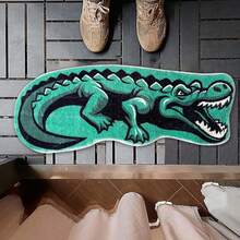 Bathroom Ocean Animal Bath Mat, Cute Crocodile Pattern Bedroom Carpet, Absorbent Microfiber Super Soft Funny Non-Slip Bathroom Rug, Summer - Cute Crocodile Pictures - View 2