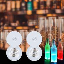 Miếng lót ly phát sáng LED, miếng dán lót chai ánh sáng trắng, miếng lót ly phát sáng chạy bằng pin dùng cho quầy bar, tiệc tùng, đám cưới và các buổi tiệc rượu sâm panh. - trắng - Xem 13