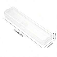1 pieza Soporte para brochas de maquillaje/Caja de almacenamiento para cepillo de dientes y pasta de dientes, organizador portátil a prueba de polvo para rubor, sombra de ojos y lápiz de cejas para viajes - transparente - Ver 5