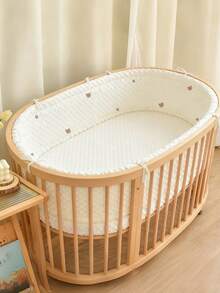 1pc Baby Crib Integrated Soft Bumper Guard, Infant Bed Rail Cushion, Newborn Cartoon Embroidery Crash Pad, Children Anti-Collision Fence - Hoshiguma - View 7