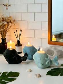 1pc Dolphin Whale Candle Silicone Mold And Resin Casting Mold, Adopting 3D Dolphin Whale Silicone Design, Integrating Waves And Dolphins. The Lines Are Smooth And Natural, With A Strong Sense Of Hierarchy. They Are Flexible, Smooth, And Reusable - Dolphin Mold - View 3