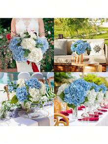 1/3/6 仿真绣球花束 - 逼真丝质绣球花，适用于 DIY 婚礼花束、新娘派对装饰、家庭办公室布置（客厅、厨房、花园、酒店）、母亲节、生日、情人节礼物创意、房间装饰、家居装饰、秋季装饰、卧室装饰、万圣节装饰、婚礼装饰 - 霧霾紫 - 查看 4