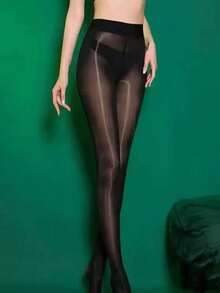 1pc Women's High Elasticity Glossy Silky Pantyhose - Multicolor - View 7