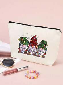 1pc Reusable Canvas Bag With Cute Pattern, Pencil Case, Handheld Large Capacity Student Textbook & Assignment Storage Bag, Subject Organizer File Folder, Zipper Document Pouch, Cosmetic Bag - Multicolor - View 19