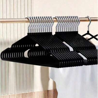 1/40/60/100PCS Morandi Color Non-Slip Dip-Coating Clothes Hangers, Heavy-Duty Metal Hangers With Thickened Seamless Design And Shoulder Grooves, Rust-Resistant Matte Finish For Closet Organization, Space-Saving, Durable Wardrobe Hangers For Home Daily Use, Suitable For Shirts, Blouses, Jackets, And Everyday Garments, Premium Yet Practical Choice