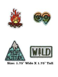 4pcs Explorer Mini Set Patch Travel Camping Souvenir Embroidered Iron On - Multicolor - View 7