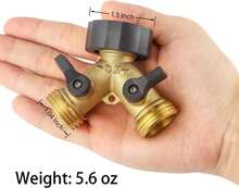 Garden Hose Splitter 2 Way Heavy Duty, Brass Faucet Adapter With Rubber Grip Handle For Gardening Water Hose Shut Off Valve Hose Connector Fittings Outdoor Water Spigot Hose Bib Y Splitter - Trắng - Xem 2