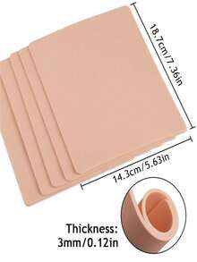 3mm Tattoo Practice Skin, Silicone Blank Small Skin Sheet, Tattoo Practice Skin, Small Powder Skin, Double-Sided Usable Practice Skin, Suitable For Professional Tattoo Artists. - Multicolor - View 7