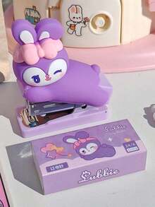 1 Pc Mini Capybara Doll Stapler Cartoon Bear Rabbit Duck Portable Binder Office Binding Tools School Campus Series Back To School Essential Gifts For Students Returning To School - One-size - View 9