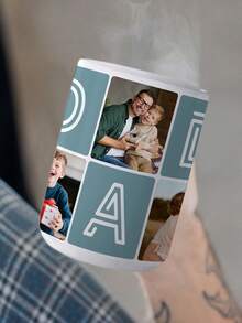 1pc 11oz Photo Mug For Dad, Father's Day Mug, Multiple Photos Can Be Customized, A Birthday Gift For Dad, Customized Family Mug, A Water Mug Exclusive To Dad, A Photo Memento Gift, Anniversary Gift. - Style 4 - View 5