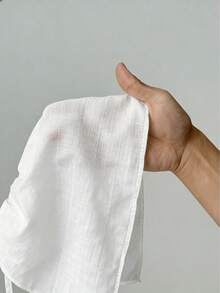 Lightweight, Simple, Comfortable Casual Solid Color Linen Backless Button-Up Blouse, Suitable For Dates, Daily Wear, Festivals, Travel, Country Music Concerts, Spring/Summer/Autumn, Semi-Sheer - White - View 7