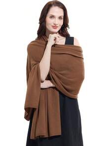 Soft Cashmere Blend Wrap Scarf For Travel, Extra Large 87"X28" - 角豆棕 - 查看 1