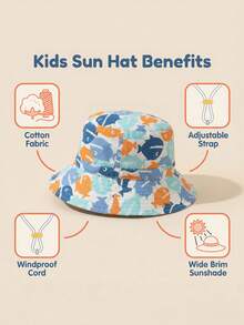 3-8Y Spring And Summer New Children's Bucket Hat, Boys And Girls Cross-Border Baby Hat, Shark Wide-Brim Hat - 1PC - View 6
