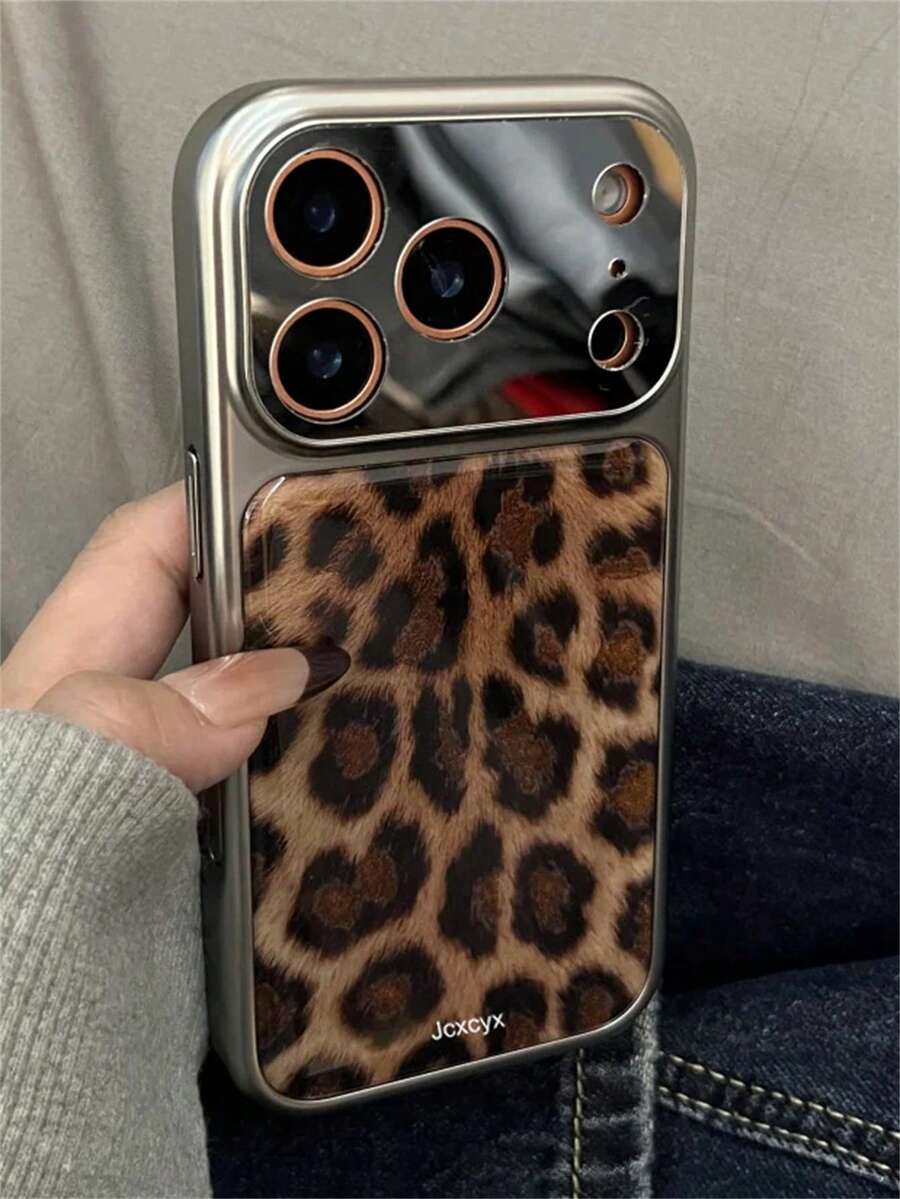 Casing Ponsel Mewah Motif Leopard dengan Bingkai, Kompatibel dengan iPhone 17 Pro Max, 17 Pro, 17, 16 Pro Max, 16 Pro, 16, 15 Pro Max, 15 Pro, 15, 14 Pro Max, 14 Pro, 14, Casing Lembut Anti Jatuh dan Pelindung Kamera yang Modis