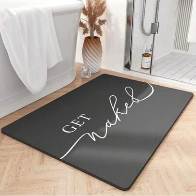 1pc Bathroom Mat, Soft Silicone Algae Bath Mat, Bathroom Decor Floor Mat