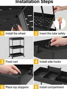 Rolling Cart With Wheels, Storage Craft Art Trolley Organizer Serving,Skinny Bathroom Storage Organizer Narrow Shelf Unit Thin Laundry, For Bedside,Office, Kitchen, Bthroom, Makeup, Craft, Laundry Narrow Places, Next To Fridge - Nhiều màu - Xem 8