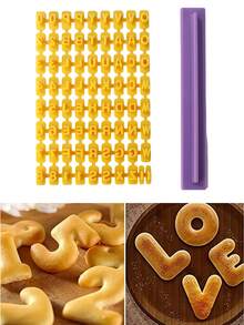 Tampon à estamper les lettres et les chiffres, moule à estamper en silicone antiadhésif pour l'alphabet. Ensemble fait main comprenant des lettres/chiffres, un emporte-pièce à biscuits, convient pour l'argile, les bijoux, les cartes faites main. Outil de tamponnage créatif et intéressant pour les adolescents et les adultes - Multicolore - Voir 1
