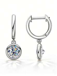 XUJIA 1 Pair Women's 925 Sterling Silver Round Moissanite Stud Earrings, 6.5mm*2pcs, Classic Dangle Earrings, Eternal Classic Jewelry Gift For Anniversary And Birthday - EMO-533 - View 11