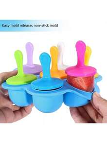 Mini Popsicle Mold 7-Cavity Ice Pop Mold Lollipop And Ice Cream Mould Popsicle Makers For Egg Bites Storage Container For Homemade Non-Stick Trays, Summer, Ice Cream, Popsicle Tools - Multicolor - View 4