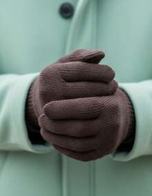 Basic Elegant Knitted Gloves For Cold Winter - Adult (Various Colors) - Rust Brown - View 8