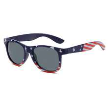 Classic Rivet American Flag Sunglasses Party Fashion Glasses Retro Men's Polarized Glasses High-End - 藍框灰片 - 查看 7